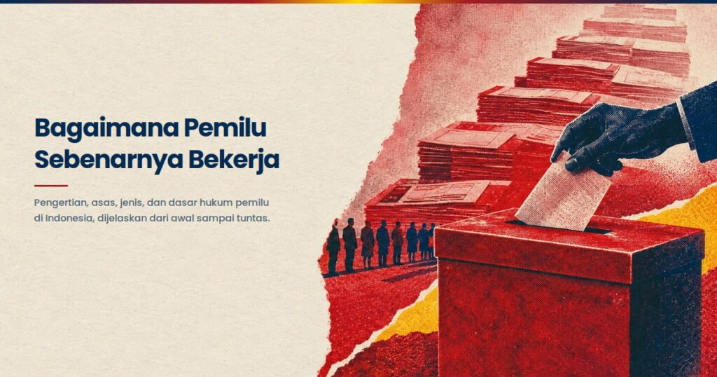 Pemilih memasukkan surat suara ke kotak suara pada pelaksanaan pemilu di Indonesia