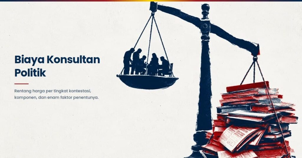 Ilustrasi timbangan biaya konsultan politik dan anggaran kampanye