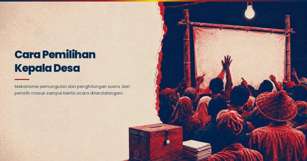 Proses penghitungan suara pada cara pemilihan kepala desa disaksikan panitia dan saksi calon