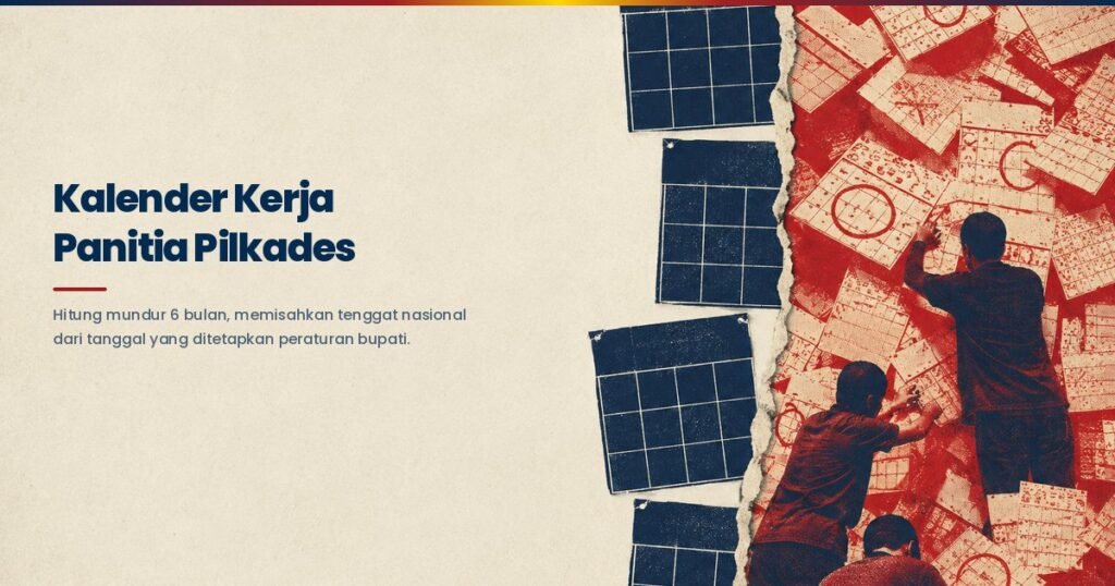 Kalender kerja panitia pilkades berisi hitung mundur enam bulan menuju hari pemungutan suara