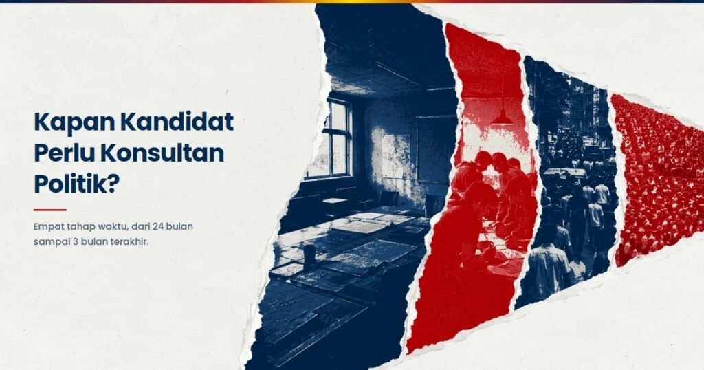 Ilustrasi empat tahap waktu kapan kandidat perlu konsultan politik