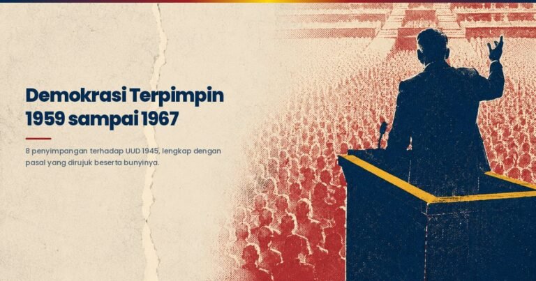 Soekarno membacakan Dekrit Presiden yang mengawali masa Demokrasi Terpimpin