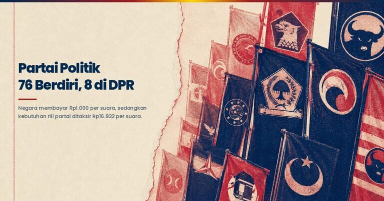 Bendera partai politik peserta pemilu berjajar menjelang masa kampanye