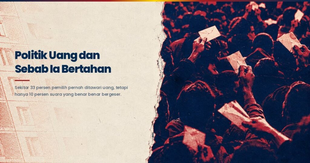 Amplop berisi uang dibagikan menjelang hari pemungutan suara sebagai praktik politik uang.