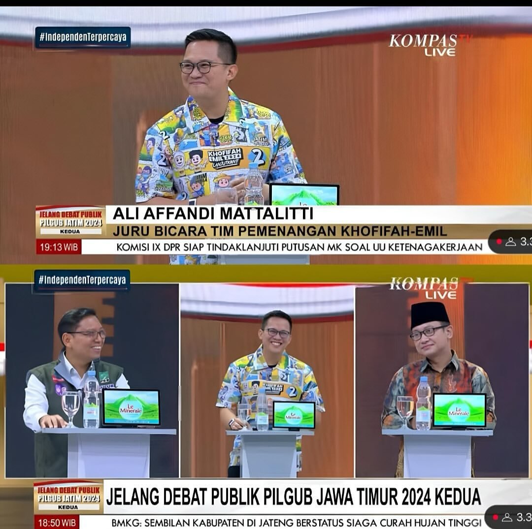 Muhammad Ali Affandi sebagai juru bicara dan panelis debat publik Pilkada Jawa Timur 2024