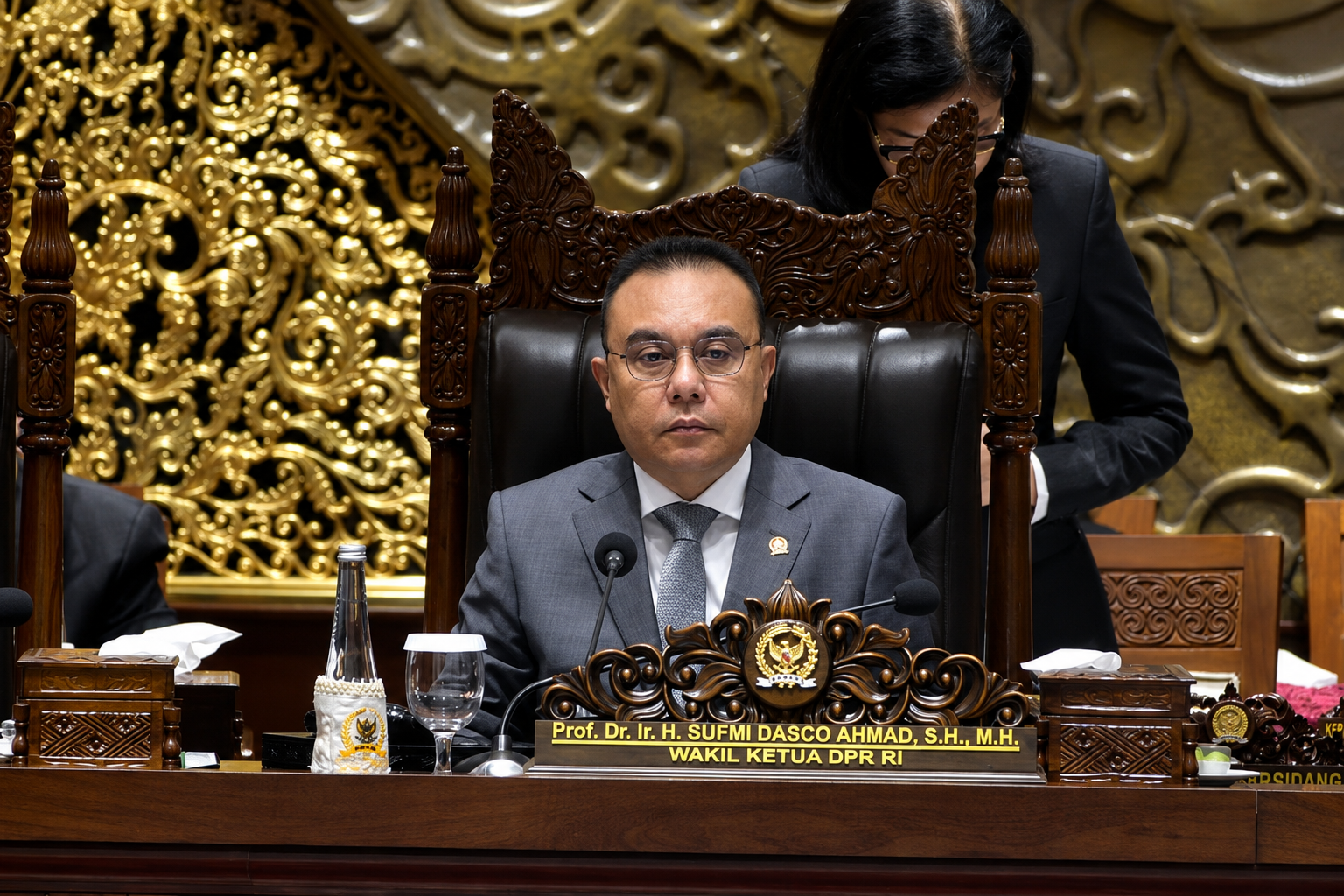 Sufmi Dasco Ahmad memimpin rapat paripurna sebagai Wakil Ketua DPR RI di Senayan